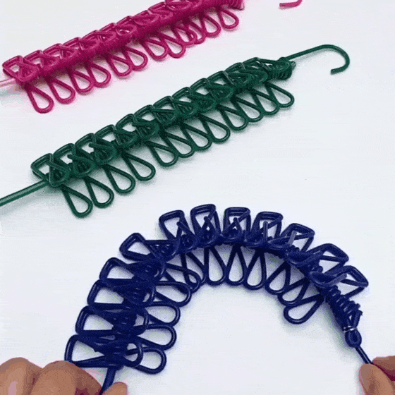 Elastic Cloth Drying Rope With 12 Metal Clip Portable Clothes Line For Home  Travel