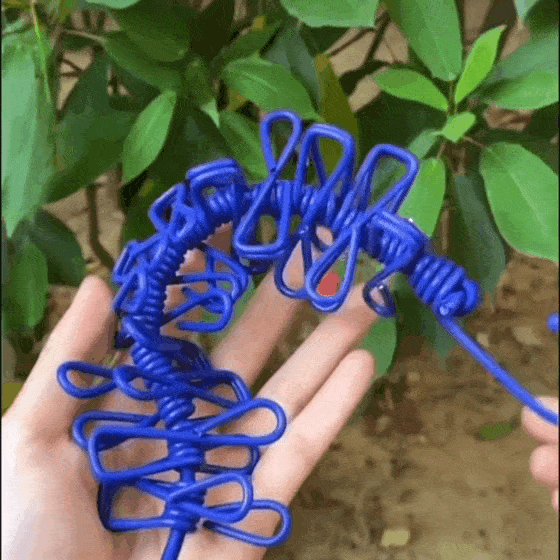 Elastic Cloth Drying Rope With 12 Metal Clip Portable Clothes Line For Home  Travel