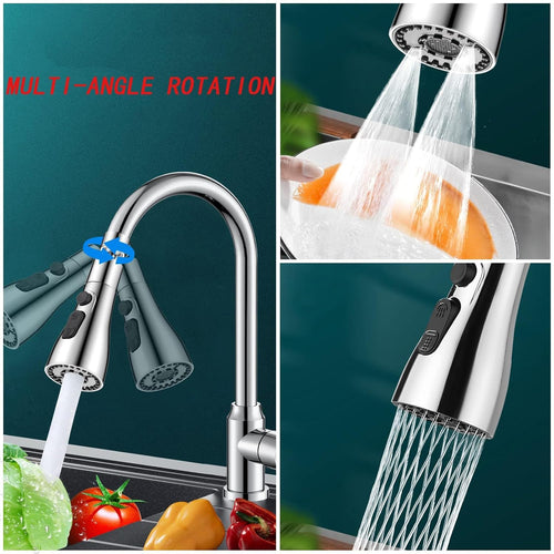 Kitchen tap sprayer rotating to reach every corner of the sink