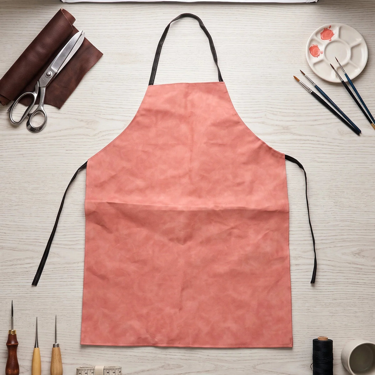 Durable canvas kitchen apron with pocket - photo 2