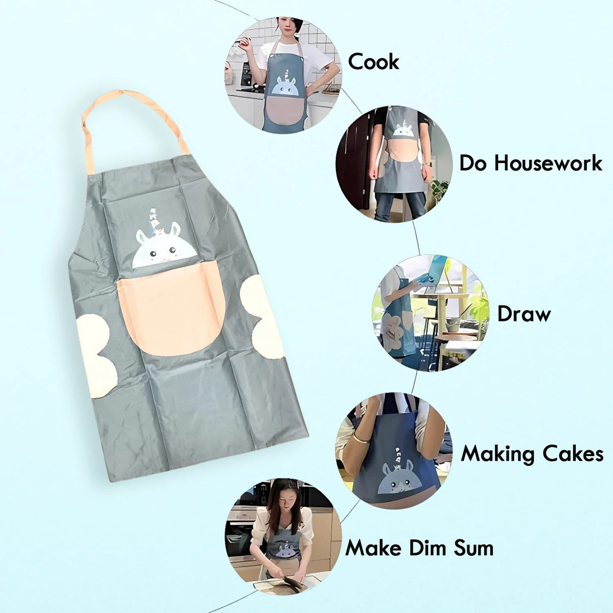 Cute kitchen apron with hand-wipe patches - photo 5