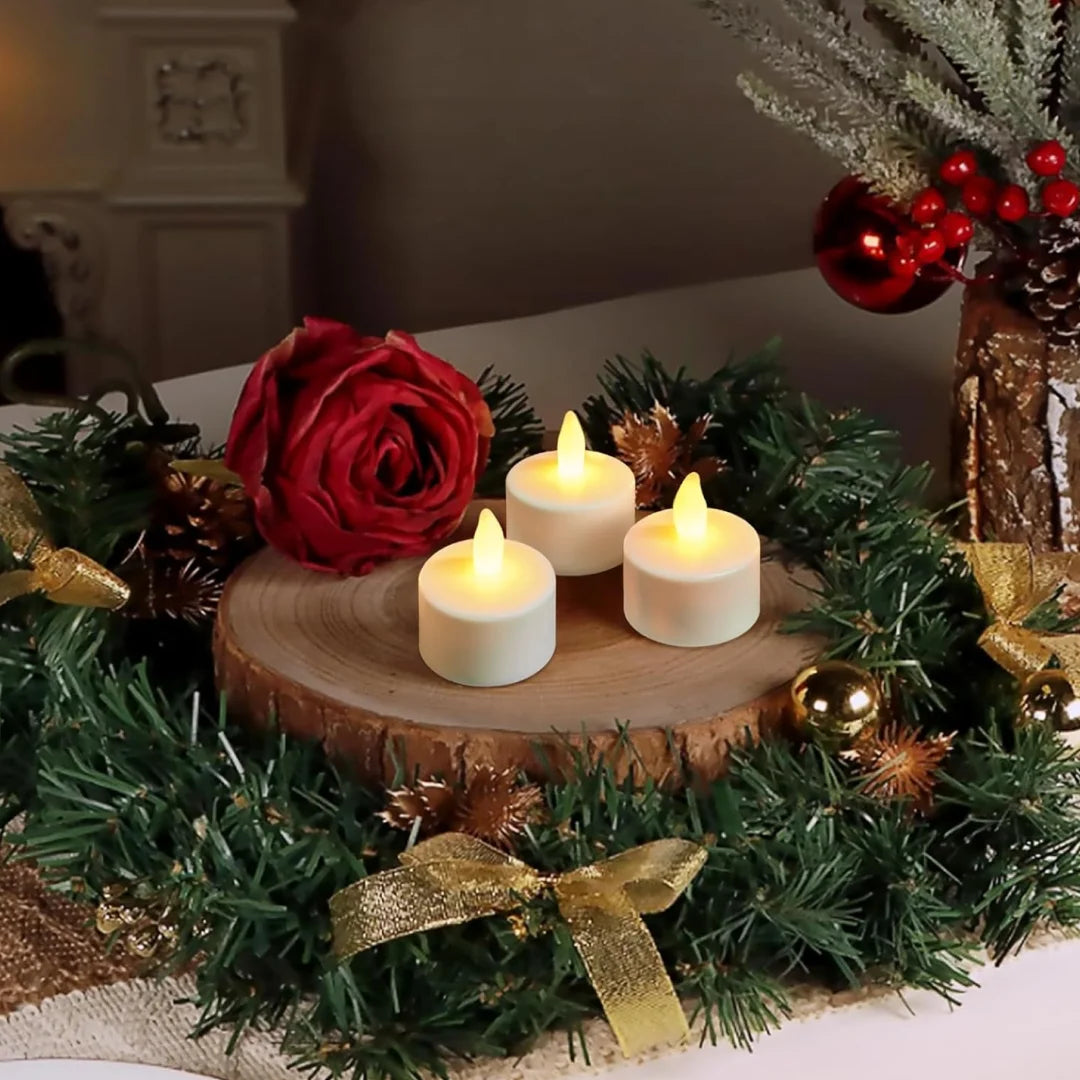 LED tealights as festive table decor