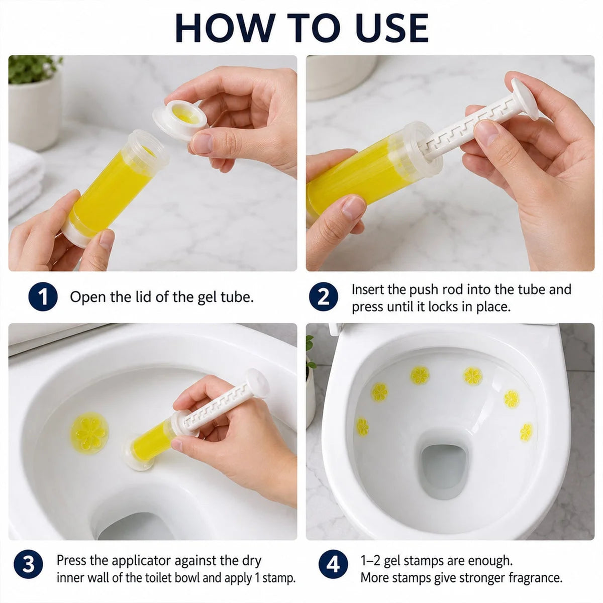 How to use the toilet gel cleaner in 4 steps