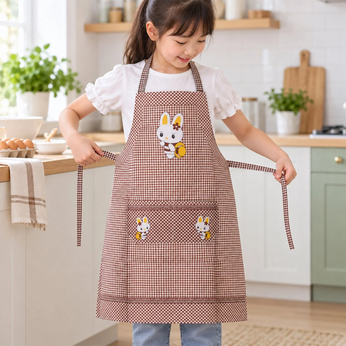 Kids cartoon apron with front pockets - photo 3