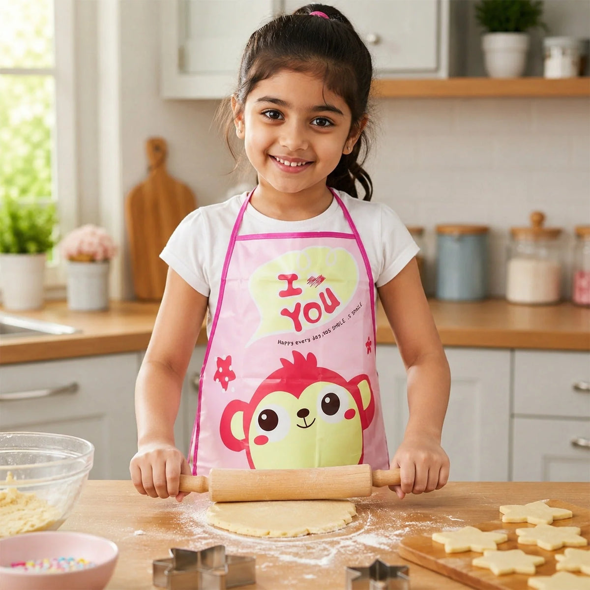 Waterproof kids apron with cute print - photo 2