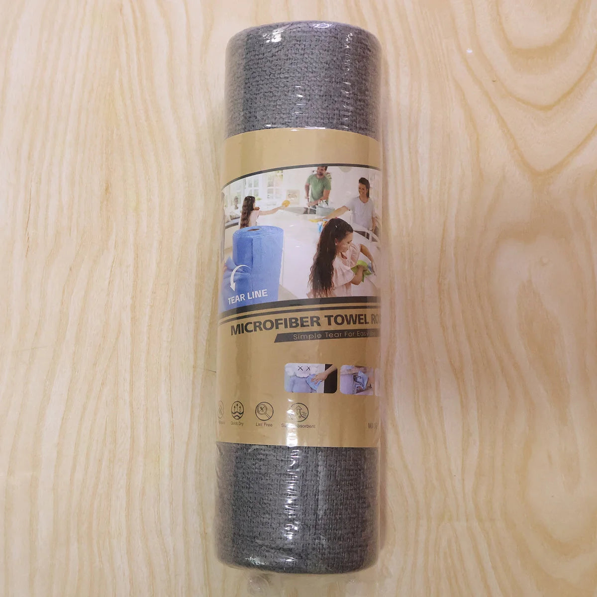 Microfiber towel roll in its pack