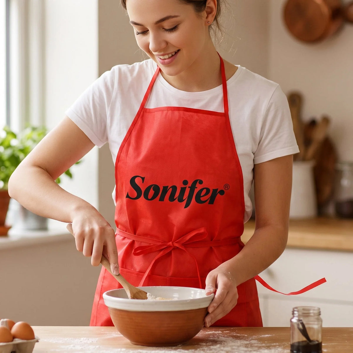 Reusable cooking apron with front pocket - photo 6