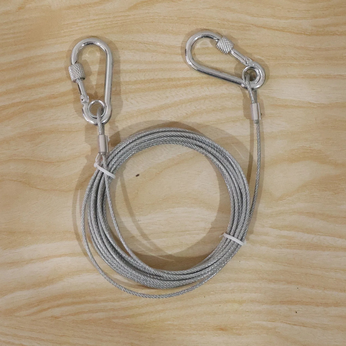 Stainless steel wire clothesline 5 m with hooks - photo 8