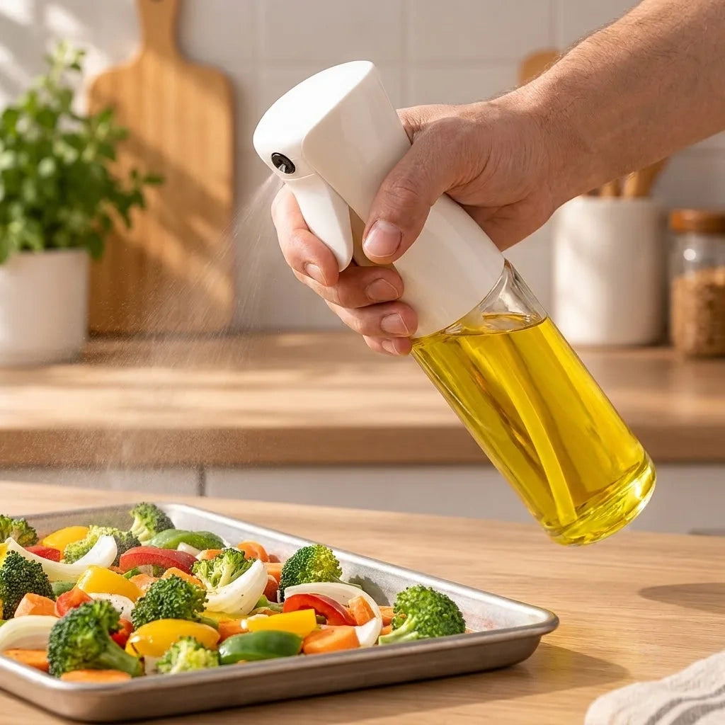 Plastic Oil Spray Bottle - Versatile Kitchen Gadgets (250 Ml Approx  With White Box)